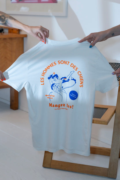 T-shirt unisexe Les Hommes sont des Chiens ! Mangez-les !