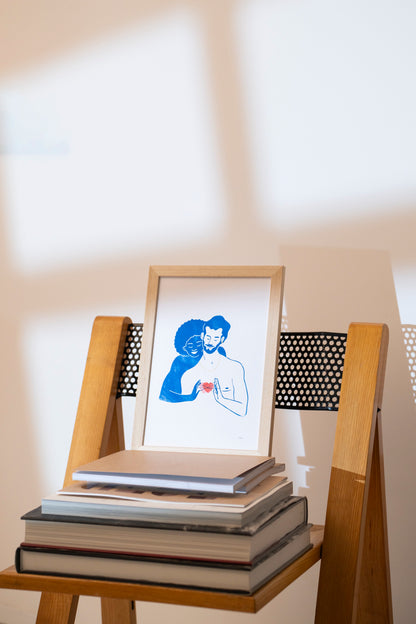 Linogravure Nous c'est le Doux