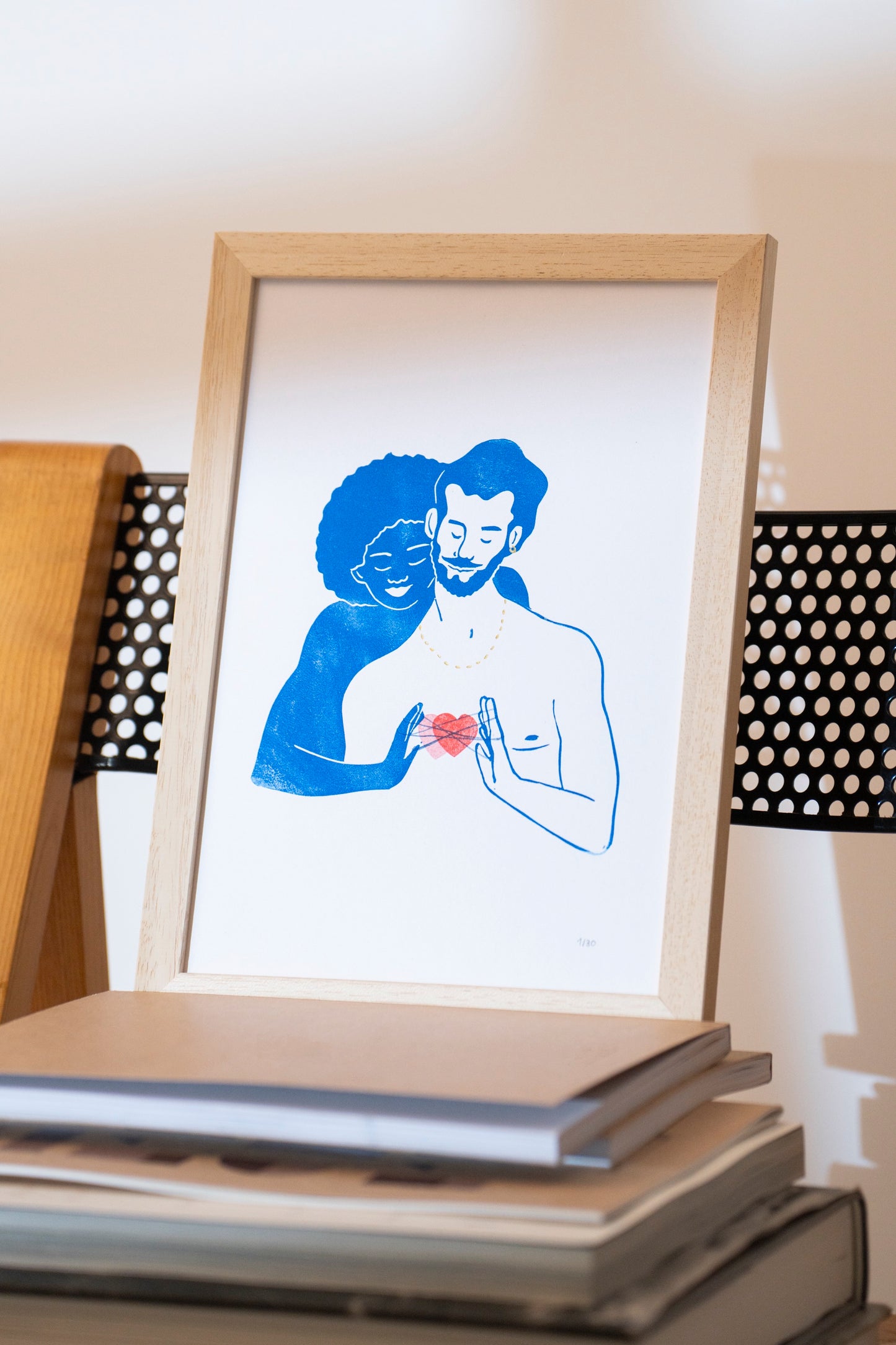 Linogravure Nous c'est le Doux