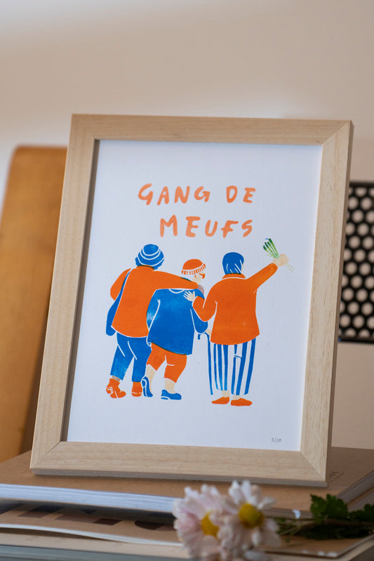 Linogravure Gang de Meufs