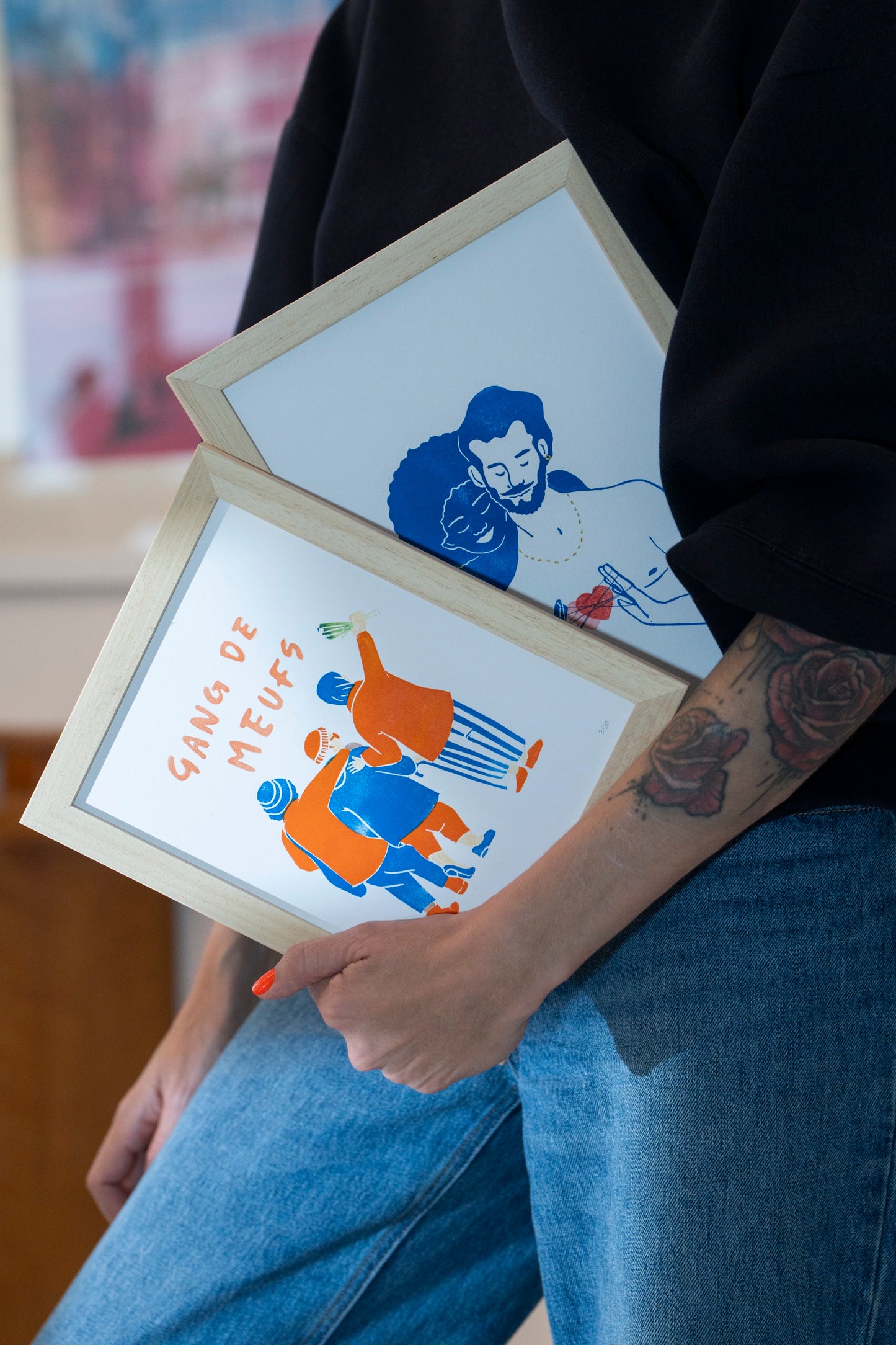 Linogravure Nous c'est le Doux