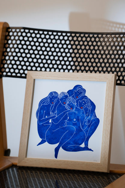 Linogravure Les Jacquelines