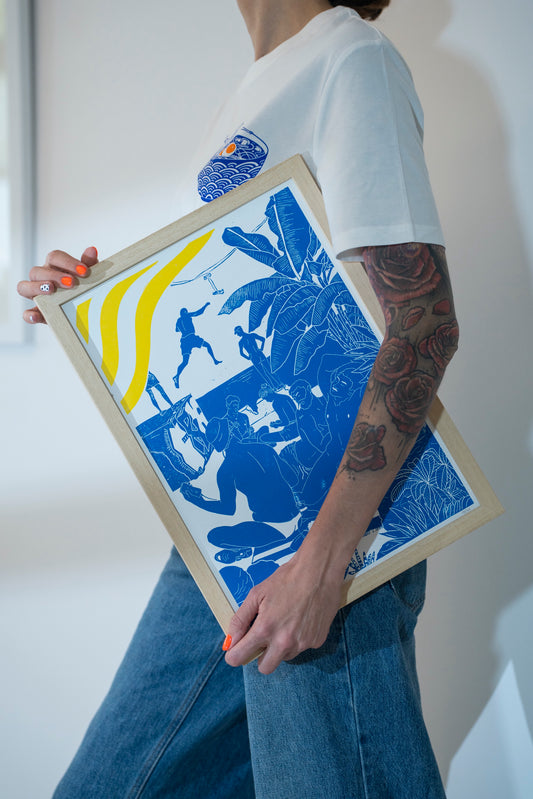 Linogravure Les Garçons de l'été