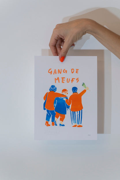 Linogravure Gang de Meufs