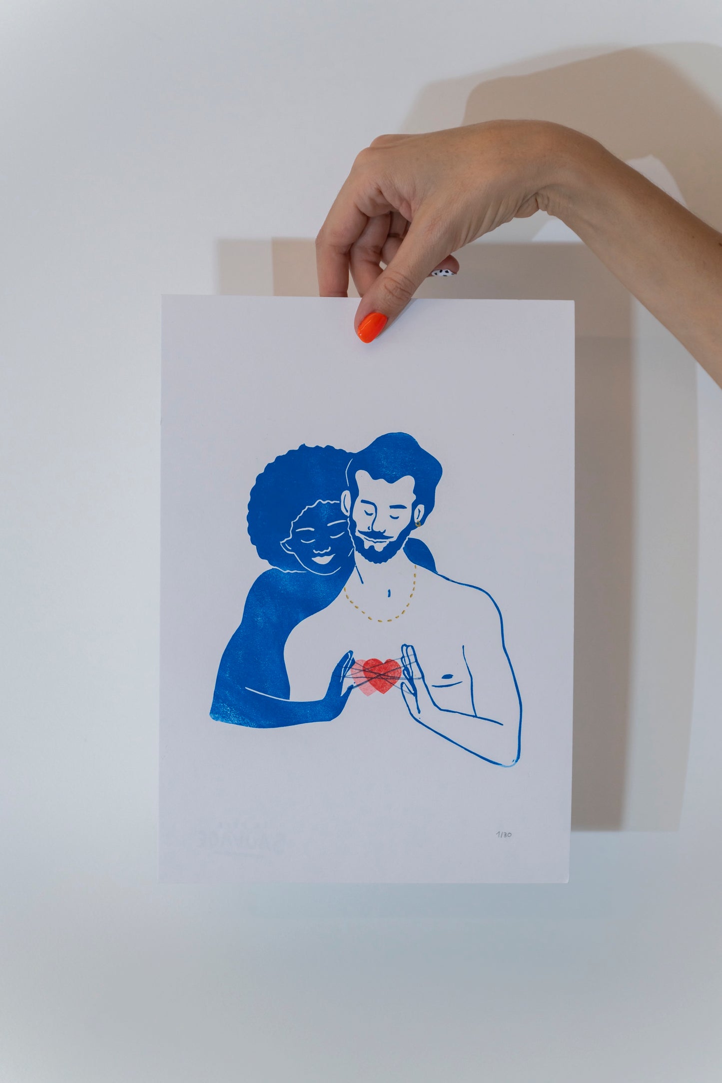 Linogravure Nous c'est le Doux