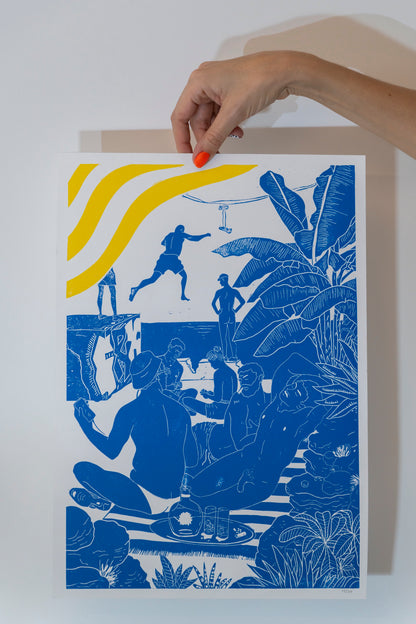 Linogravure Les Garçons de l'été