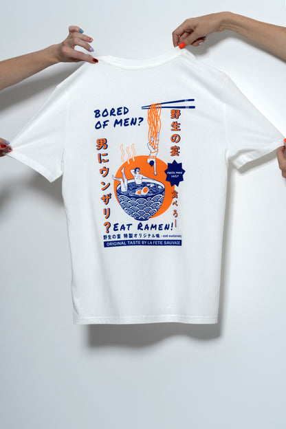 T-shirt unisexe Bored of Men? Eat Ramen!